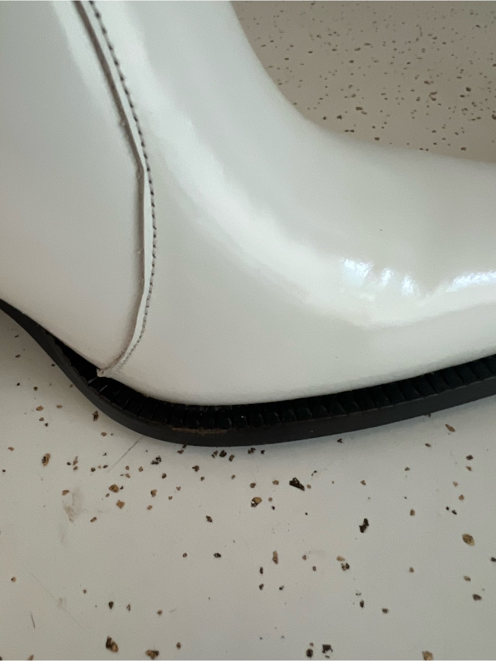 Jeffrey Campbell Welton White Chelsea Booties w/ Black Gores and Silver ToeCaps - Picture 7 of 12